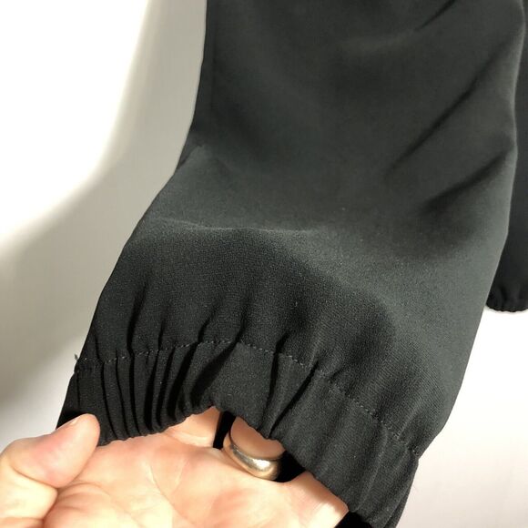 Chico's Pants Women Small 0.5 Black Label Dressy Jogger Gold Exposed Zipper - Picture 10 of 11